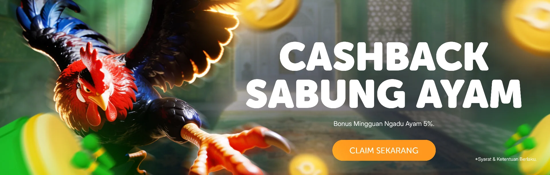 BONUS CASHBACK SABUNG AYAM 5%