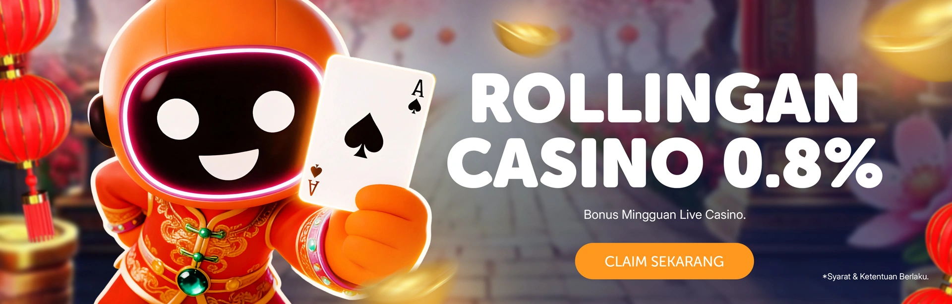 BONUS ROLLINGAN CASINO 0.8%