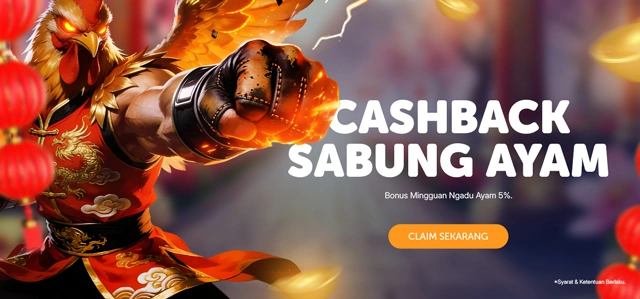 BONUS CASHBACK SABUNG AYAM 5%
