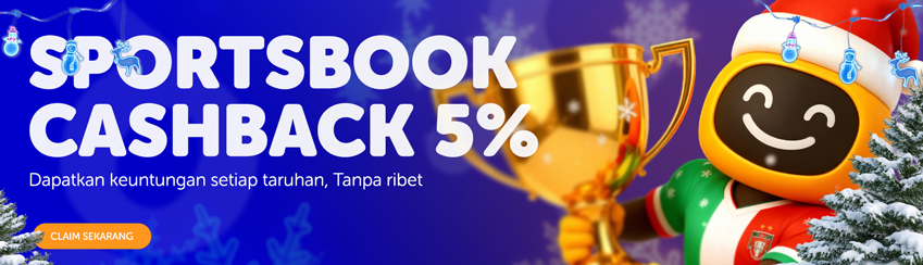 BONUS CASHBACK SPORTSBOOK 5%